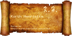 Kurth Henrietta névjegykártya